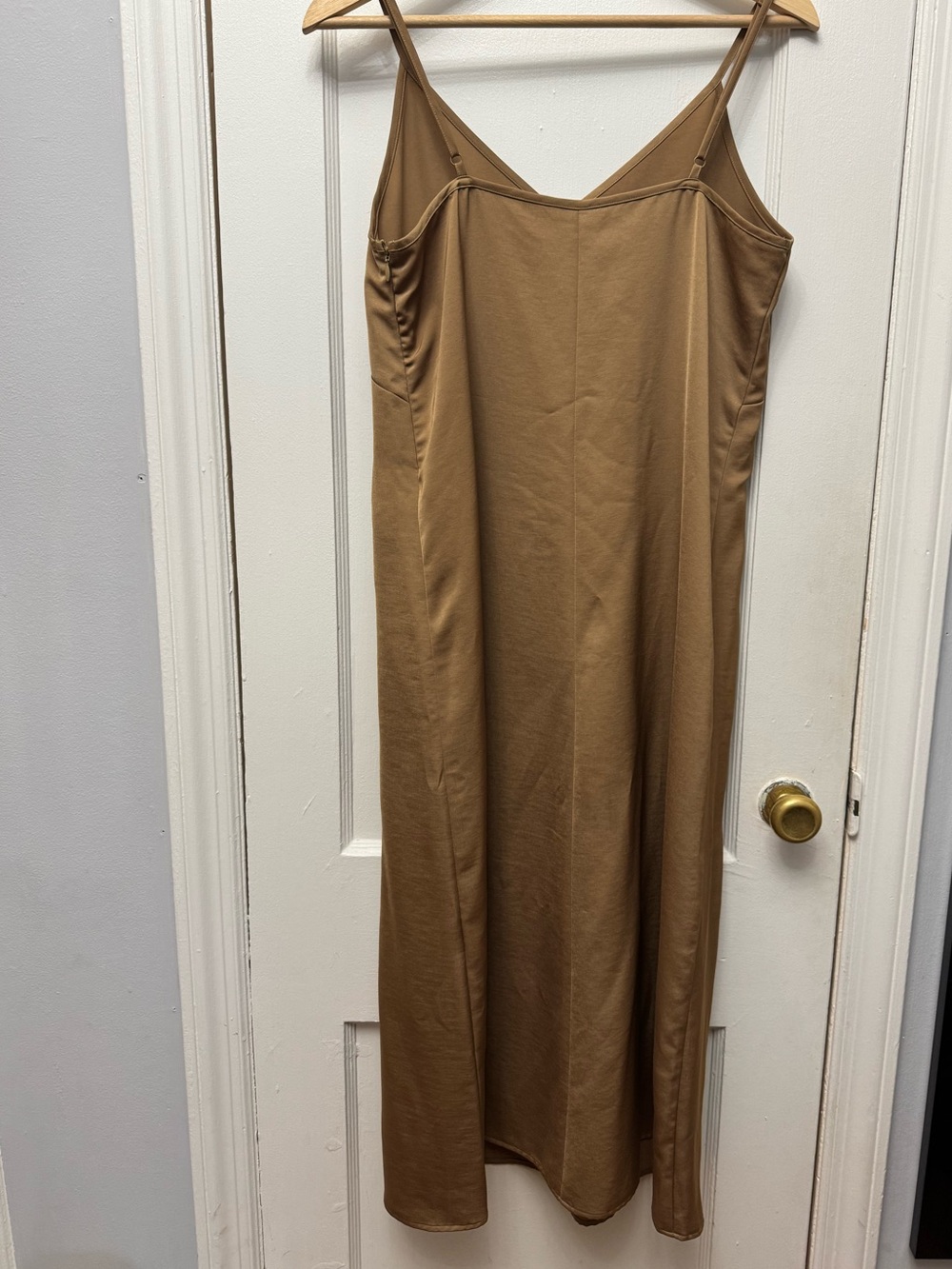 Uniqlo Women's Camisole Satin Slip Maxi Dress - Tan/Gold - Picture 6 of 9